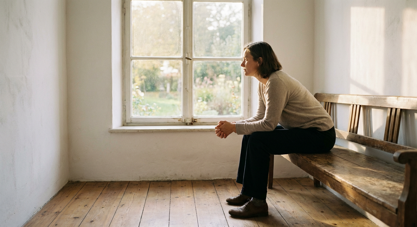 A phone with a long-unread message thread visible, sitting on a table.